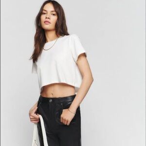 reformation cropped classic crew tee